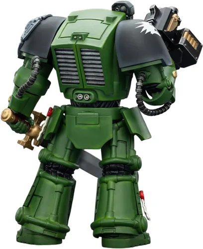 Vista 5 de JOYTOY Warhammer 40,000 1/18 Figura de acción Salamanders Terminator 1 con espada de poder y bolter de tormenta, modelo de colección de regalos