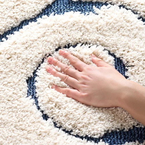 Vista 19 de SAFAVIEH Florida Shag Collection - Alfombra decorativa, 2 x 3 pies, color crema y beige, diseño de volutas, no desprende pelusa y fácil de limpiar