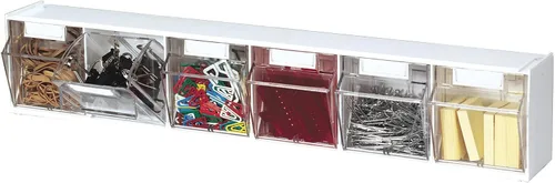 Vista 10 de Deflecto Papeleras inclinables, 3 cubos entrelazados, 24 "x 7" x 9.5 ", blanco (20303OP)