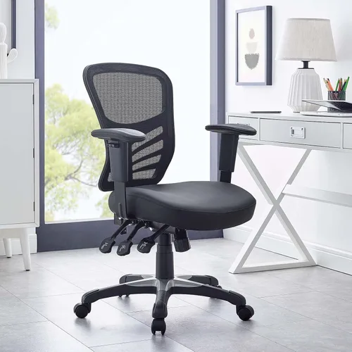 Vista 2 de Modway silla de oficina articulada, color verde, Vinilo, Vinilo negro