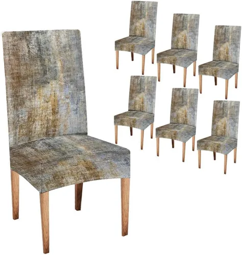 Vista 154 de TOMWISH Juego de 2 fundas para sillas de comedor, color turquesa y gris, fundas elásticas para sillas Parsons, de elastano, lavables, protectores