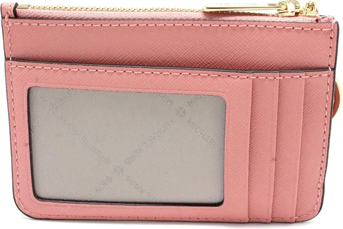 Vista 2 de MICHAEL KORS JET SET VIAJE PEQUEÑO POUCH TOP ZIP MONEDA CON PORTABIDE CARTERA DE PIEL PRIMROSE, Small 3