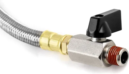 Vista 2 de QWORK Kit de Ensamblaje de Válvula de Drenaje de Tanque Extendido para Compresor de Aire, Incluye Manguera de Drenaje de Tanque de Compresor de Aire