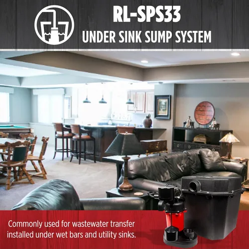 Vista 14 de Red Lion SPS33, 115V, 1/3 HP, 3200 GPH Kit de bomba de sumidero y lavabo