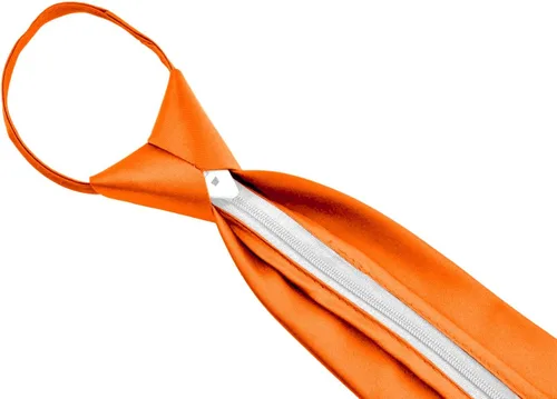 Vista 4 de Moda Di Raza Lazos de cremallera para hombres, corbatas de microfibra tejidas con cremallera, corbata de cuello con acabado de seda satinada