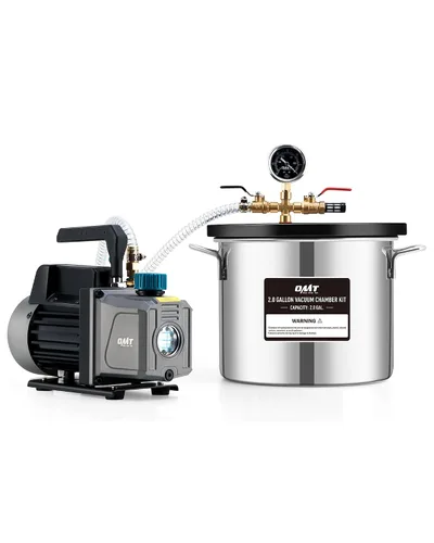 Vista 9 de OMT 5 Gal Vacuum Chamber & 3.5 CFM Pump Kit for Resin Degas, Blue Azul