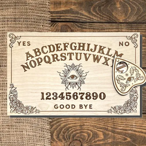 Vista 8 de CM Originals Tabla de alcohol grande – Tabla de hablar hecha a mano con planchette de madera – Calidad Premium All See Eye Board