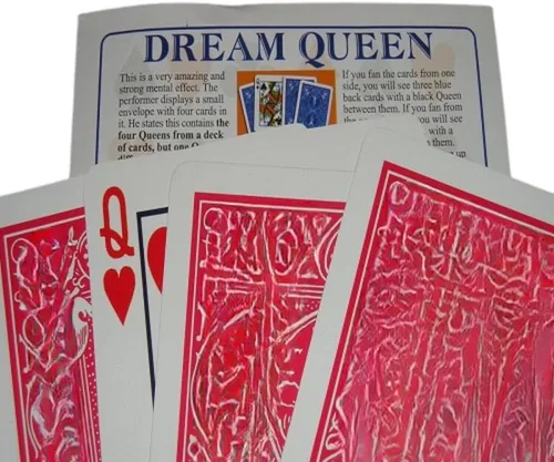 Vista 4 de MilesMagic Truco de magia Dream Queen Truco de tarjeta de ilusión de mentalismo de mago Efecto de predicción de reina fácil de realizar