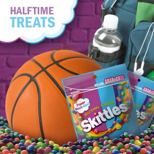 Vista 6 de SKITTLES Mash-Ups Wild Berry and Tropical Candy, bolsa de 9 onzas