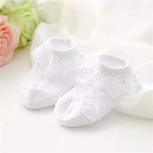Vista 5 de Juebm Infant Baby Girls Ruffle Socks Toddler Dress socksPack of 356 Baby Frilly Lace Ankle Socks