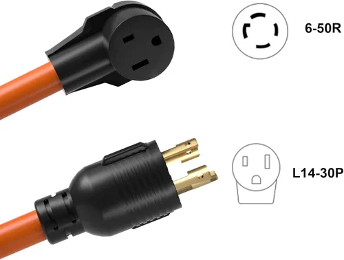 Vista 4 de HENGYI Cable adaptador Nema L14-30P a 6-50R 125/250V STW 10AWG 6-50 adaptador de soldador, generador 30A L14-30P a soldador 6-50R 50A bloqueo