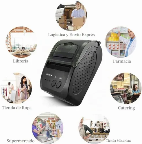 Vista 2 de NETUM Impresora Bluetooth de Recibos, Impresora Térmica Mini POS de 58mm Impresora Personal Portátil de Facturas de 2 Pulgadas para Ventas