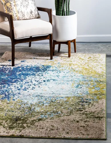 Vista 13 de Unique Loom Estrella Collection - Alfombra de área Vella (9' x 12' 2" Rectángulo Azul/Gris)