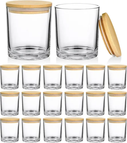 Vista 7 de SUPMIND Paquete de 30 - tarros de vela de cristal, tarros vacíos transparentes de 7 onzas con tapa hermética de bambú, recipientes de velas a granel