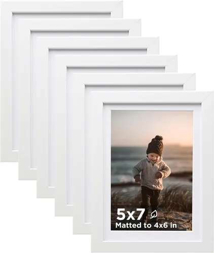 Vista 9 de KINLINK Juego de 6 portarretratos de 4 x 6 pulgadas, color negro, marcos de fotos de madera con plexiglás para 4 x 6 pulgadas sin paspartú para mesa