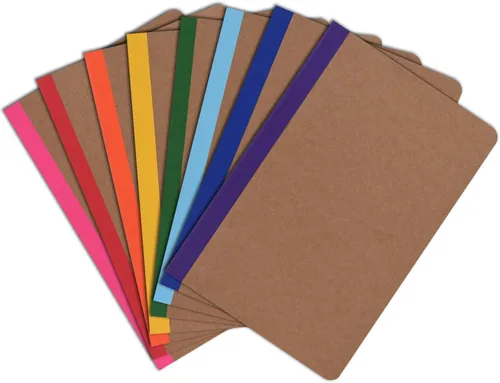 Vista 9 de ZCZN Cuadernos de composición a granel, cuadernos con cubierta kraft A5 y hojas rayadas con espinas de arco iris para la escuela, negocios, trabajo
