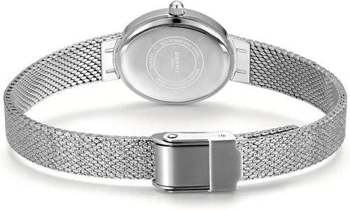 Vista 4 de BERNY Relojes dorados vintage para mujer, reloj de pulsera delicado para mujer