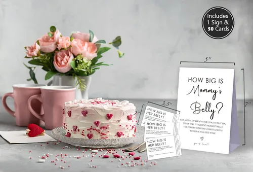 Vista 3 de ¿Qué Tan Grande Está la Barriguita de Mamá? Juego de Baby Shower, Mide la Barriguita de Mamá, Divertidos Juegos de Baby Shower para Adultos, Género