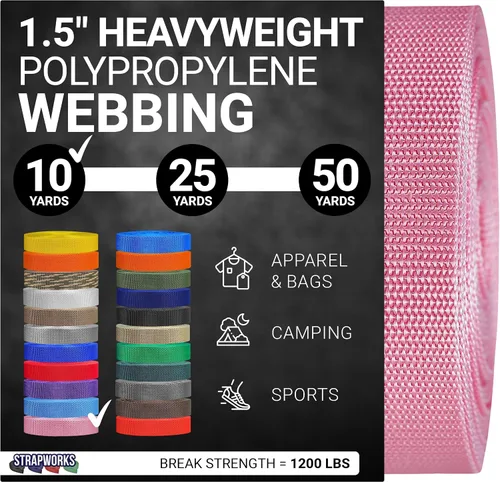 Vista 33 de Strapworks Heavyweight Polypropylene Webbing - Heavy Duty Poly Strapping for Outdoor DIY Gear Repair, 1.5 Inches
