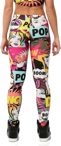 Vista 7 de Alexandra Collection Pow! Polainas deportivas estampadas para mujer