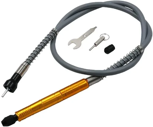 Vista 8 de Accesorio adaptador de eje flexible de 1/8 pies (0.125 in), portabrocas de cable de extensión de taladro flexible y herramienta de amoladora