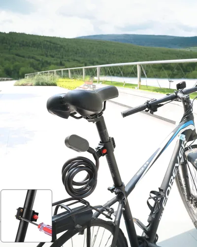 Vista 9 de eLinkSmart - Cerradura de bicicleta de huellas dactilares, bloqueo de cable