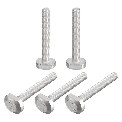 Vista 21 de uxcell Pernos de ranura en T, 5 piezas M5x16mm ranura en T Pernos deslizantes Pernos deslizantes 304 Tornillos en forma de T de acero inoxidable