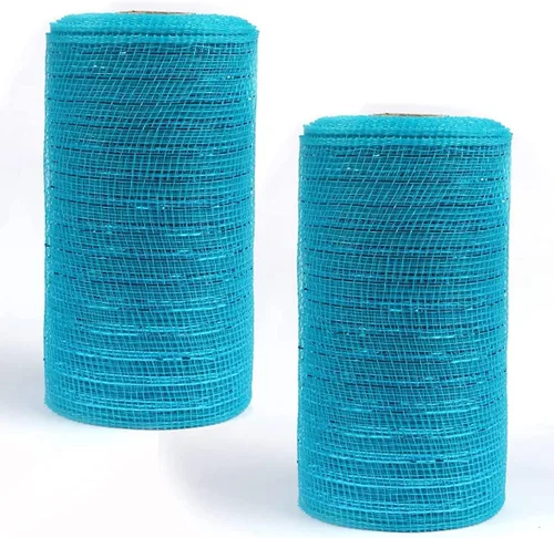 Vista 103 de YYCRAFT Paquete de 2 cintas de malla de polímero metálico de 6 pulgadas (total 20 yardas, verde manzana)