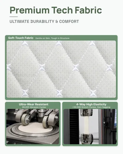 Vista 8 de Silla de juegos Dowinx con tela transpirable, silla de computadora con colchón de resorte de bolsillo, silla de oficina cómoda con almohadilla