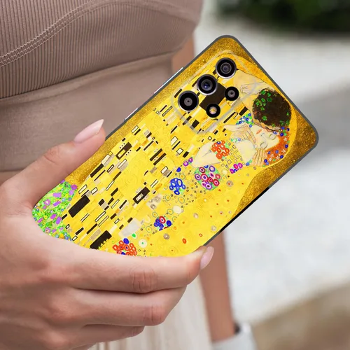 Vista 6 de Berkin Arts Funda de silicona compatible con Samsung Galaxy A52 5G 4G/A52S 5G con diseño antideslizante, color amarillo, romántico, Luv San