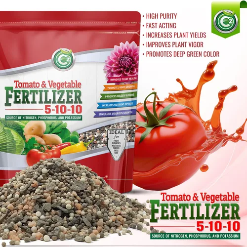 Vista 2 de 5-10-10 Fertilizante de tomate y vegetales, fabricado en Estados Unidos, NPK + alimento vegetal de micronutrientes para jardines de flores, promueve