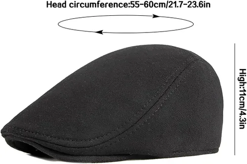 Vista 7 de XYIYI Hombres Newsboy Cap Algodón Boina Sombrero Flat Ivy Gatsby Driving Cabbie Cap