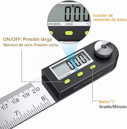 Vista 3 de Neoteck Regla digital del buscador del ángulo de 8 pulgadas/656.2 ft m