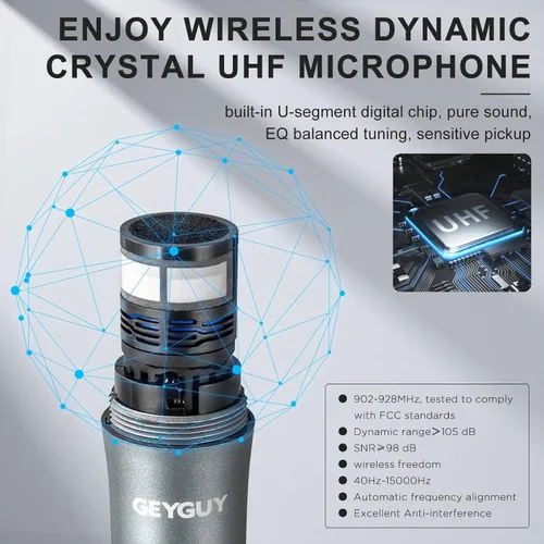 Vista 4 de GTSK12-2 - Sistema de altavoces PA Bluetooth portátil, altavoz de karaoke inalámbrico con subwoofer de 12 pulgadas, USB/SD/MP3/FM/TWS - micrófonos