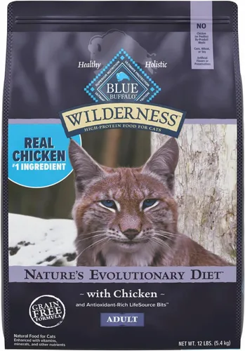 Vista 10 de Blue Buffalo Wilderness - Dieta Evolutiva Natural de la Naturaleza, Alimento Seco Natural para Gatos Adultos Alto en Proteínas y Sin Granos, Sabor