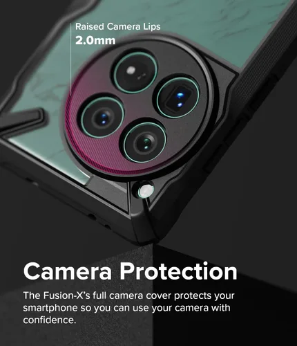 Vista 4 de Ringke Fusion-X [Recortes precisos para lentes de cámara] Compatible con OnePlus 12, parachoques aumentado, parte trasera dura, resistente, funda