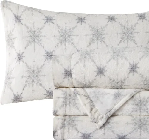 Vista 17 de Elegant Comfort - Juego de sábanas de franela de terciopelo de lujosamente suave de 4 piezas para las fiestas - Calidad premium - Juego de sábanas