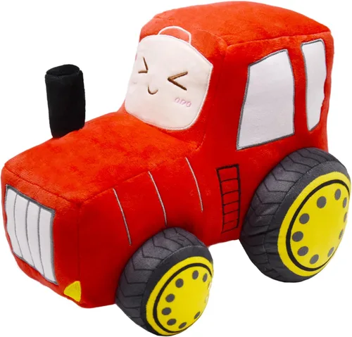 Vista 10 de Juguete de peluche de tractor de felpa suave, almohada de peluche súper linda, excelente regalo para niños o fiesta de cumpleaños de 12 pulgadas Azul