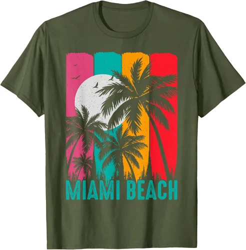 Vista 7 de Camiseta Miami Beach, Negro, S