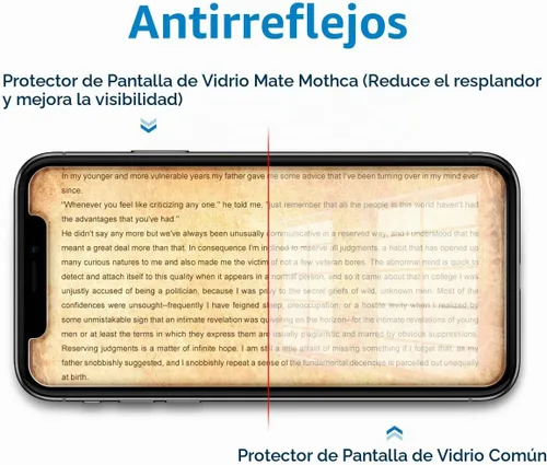 Vista 3 de Mothca Protector de pantalla de vidrio mate para iPhone 11 Pro Max/iPhone XS Max de 6.5 pulgadas, película de vidrio templado antirreflejos