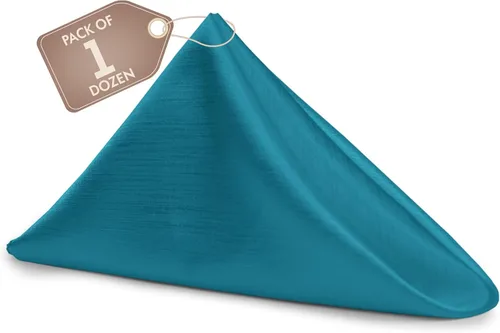 Vista 35 de Ultimate Textile -1 docena - Reversible Shantung Satin - Majestic - Servilletas de tela Majestic de 17 x 17 pulgadas color azul pizarra
