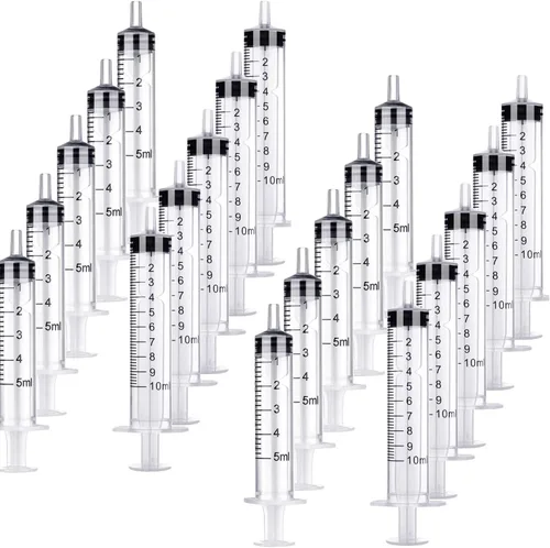 Vista 11 de 20 jeringas de plástico de 0.0 fl oz, 0.1 fl oz, 0.2 fl oz, 0.3 fl oz con medición, múltiples usos, herramientas de jeringa de medición para medir