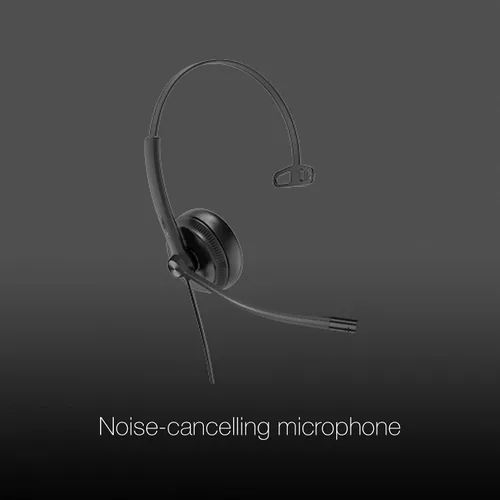 Vista 2 de Global Teck Worldwide GTW Yealink UH34 Mono UC Auriculares con cable (USB-C), se conecta al teléfono de escritorio, PC/Mac, Softphones - Funciona