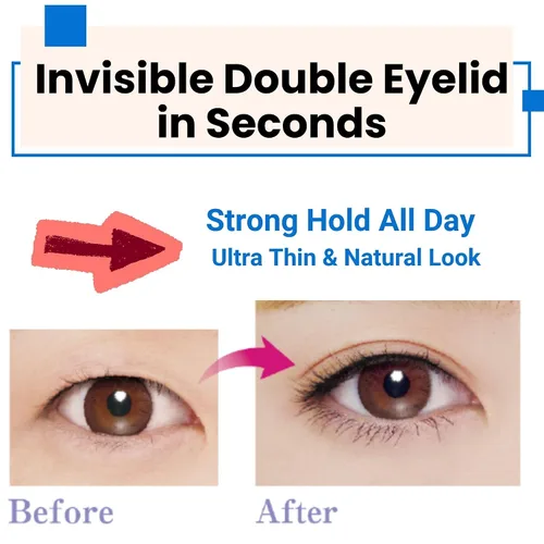 Vista 4 de D-UP Cinta invisible de doble párpado para ojos con capucha, calcomanías impermeables para párpados, adhesivo de doble cara, tiras de elevación