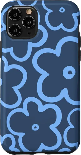 Vista 26 de Funda para iPhone 12 Mini con diseño floral azul marino y azul claro