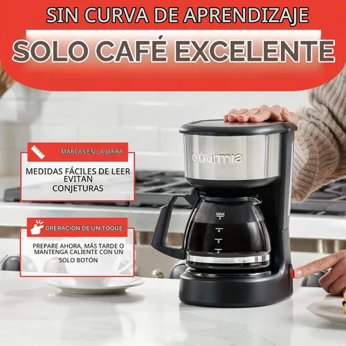 Vista 3 de Gourmia - Cafetera de goteo con capacidad para 5 tazas, jarra de vidrio