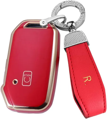 Vista 9 de ontto Llavero de 5 botones para llavero Kia Smart Remote con llavero para Sportage Stinger Cerato Ceed Forte TPU Key Bag Beige