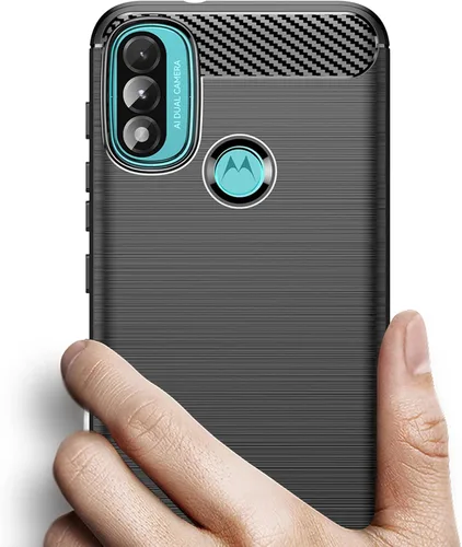 Vista 3 de Osophter Funda para Moto E20 con 2 unids Protector de pantalla de absorción de golpes Flexible TPU Caucho Protector de teléfono celular