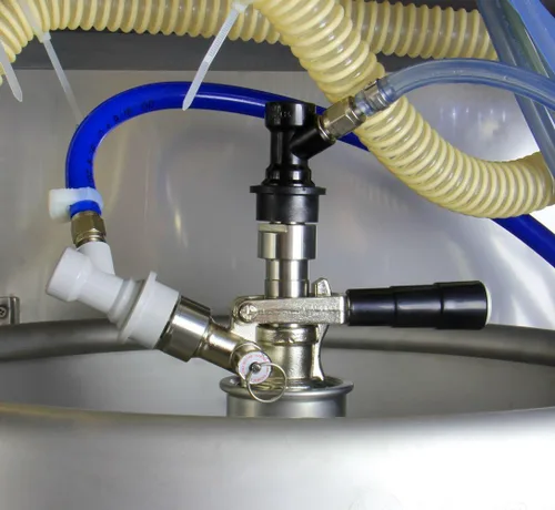 Vista 4 de Kegco KMKCAL Adaptador de acoplador de barril, líquido, acero inoxidable