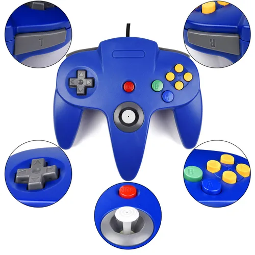 Vista 2 de 2 Pack N64 Controller, Classic Retro Wired N64 64 Bit Gamepad Joystick for Ultra 64 Video Game Console N64 System